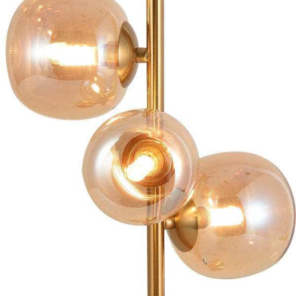 Lampe de table OKO 3 lumières ambre, lampe de chevet avec verres ambre chauds 2